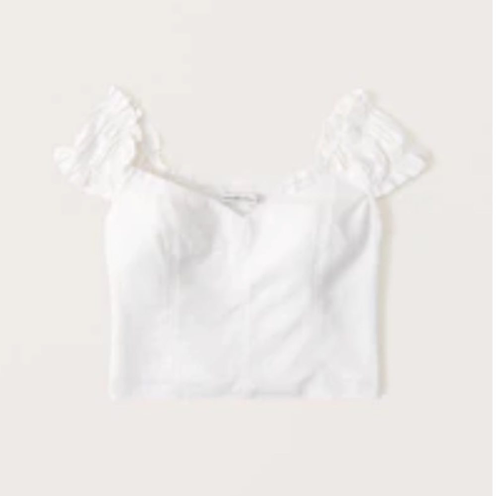 NWT White Abercrombie Crop Top